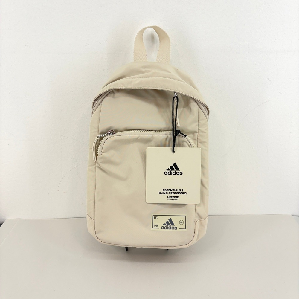Adidas Essentials 2 Sling Crossbody Bag Cream New Athleisure Minimalist Travel